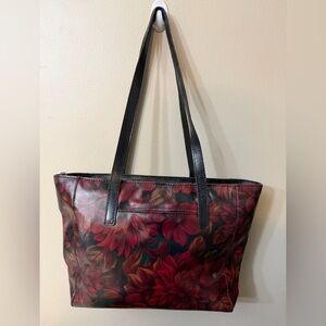 Patricia Nash Red and Black Floral Tote